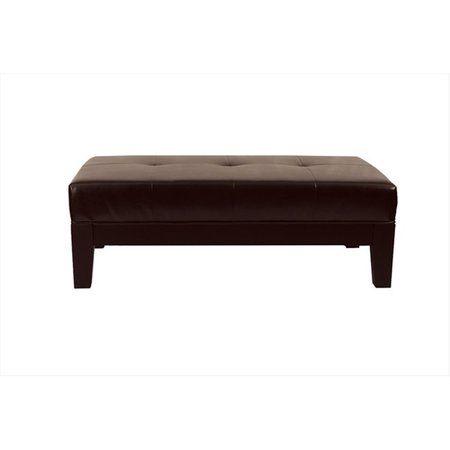 SAFAVIEH Solid Wood Cocktail Ottoman - Brown and Brown Leather HUD4066A